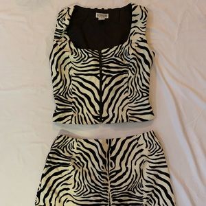 Zebra Striped Matching Top & Shirt